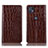 Leather Case Stands Flip Cover Holder H08P for Motorola Moto G50 5G Brown