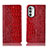 Leather Case Stands Flip Cover Holder H08P for Motorola Moto G82 5G Red