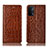 Leather Case Stands Flip Cover Holder H08P for OnePlus Nord N200 5G Light Brown