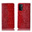 Leather Case Stands Flip Cover Holder H08P for OnePlus Nord N200 5G Red
