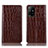 Leather Case Stands Flip Cover Holder H08P for Oppo F19 Pro+ Plus 5G Brown