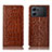 Leather Case Stands Flip Cover Holder H08P for Oppo K10 5G Light Brown