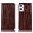 Leather Case Stands Flip Cover Holder H08P for Oppo K10X 5G Brown