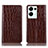 Leather Case Stands Flip Cover Holder H08P for Oppo Reno8 Pro 5G Brown