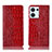 Leather Case Stands Flip Cover Holder H08P for Oppo Reno9 5G Red