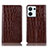 Leather Case Stands Flip Cover Holder H08P for Oppo Reno9 Pro 5G Brown