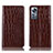 Leather Case Stands Flip Cover Holder H08P for Xiaomi Mi 12 Pro 5G Brown