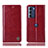 Leather Case Stands Flip Cover Holder H09P for Motorola Moto Edge S30 5G Red