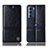 Leather Case Stands Flip Cover Holder H09P for Motorola Moto G200 5G Black