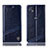 Leather Case Stands Flip Cover Holder H09P for Motorola Moto G50 5G Blue