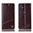 Leather Case Stands Flip Cover Holder H09P for Motorola Moto G50 5G Brown