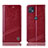 Leather Case Stands Flip Cover Holder H09P for Motorola Moto G50 5G Red