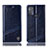 Leather Case Stands Flip Cover Holder H09P for Motorola Moto G50 Blue