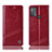 Leather Case Stands Flip Cover Holder H09P for Motorola Moto G50 Red