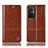 Leather Case Stands Flip Cover Holder H09P for OnePlus Nord N20 5G Light Brown