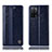 Leather Case Stands Flip Cover Holder H09P for Oppo A53s 5G Blue