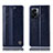 Leather Case Stands Flip Cover Holder H09P for Oppo A57 5G Blue