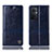 Leather Case Stands Flip Cover Holder H09P for Oppo Reno7 Lite 5G Blue