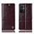 Leather Case Stands Flip Cover Holder H09P for Oppo Reno7 Lite 5G Brown