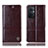 Leather Case Stands Flip Cover Holder H09P for Oppo Reno7 Z 5G Brown