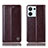 Leather Case Stands Flip Cover Holder H09P for Oppo Reno8 5G Brown