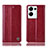 Leather Case Stands Flip Cover Holder H09P for Oppo Reno8 Pro 5G Red