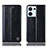 Leather Case Stands Flip Cover Holder H09P for Oppo Reno9 5G Black