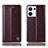 Leather Case Stands Flip Cover Holder H09P for Oppo Reno9 5G Brown