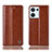 Leather Case Stands Flip Cover Holder H09P for Oppo Reno9 5G Light Brown