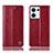 Leather Case Stands Flip Cover Holder H09P for Oppo Reno9 5G Red