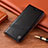 Leather Case Stands Flip Cover Holder H09P for Samsung Galaxy S21 5G Black