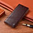 Leather Case Stands Flip Cover Holder H09P for Vivo iQOO 9 5G Brown