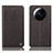 Leather Case Stands Flip Cover Holder H09P for Xiaomi Mi 12 Ultra 5G Brown