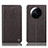 Leather Case Stands Flip Cover Holder H09P for Xiaomi Mi 12S Ultra 5G Brown