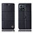 Leather Case Stands Flip Cover Holder H10P for Motorola Moto Edge 30 Fusion 5G Black