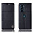 Leather Case Stands Flip Cover Holder H10P for Motorola Moto Edge 30 Pro 5G Black