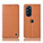 Leather Case Stands Flip Cover Holder H10P for Motorola Moto Edge 30 Pro 5G Orange