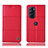 Leather Case Stands Flip Cover Holder H10P for Motorola Moto Edge Plus (2022) 5G Red