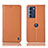 Leather Case Stands Flip Cover Holder H10P for Motorola Moto Edge S30 5G Orange