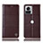 Leather Case Stands Flip Cover Holder H10P for Motorola Moto Edge X30 Pro 5G Brown