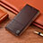 Leather Case Stands Flip Cover Holder H10P for Motorola Moto G10 Brown