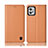 Leather Case Stands Flip Cover Holder H10P for Motorola Moto G32 Orange