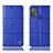 Leather Case Stands Flip Cover Holder H10P for Motorola Moto G50 Blue