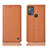 Leather Case Stands Flip Cover Holder H10P for Motorola Moto G50 Orange