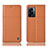 Leather Case Stands Flip Cover Holder H10P for OnePlus Nord N300 5G Orange