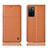 Leather Case Stands Flip Cover Holder H10P for Oppo A55S 5G Orange