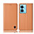 Leather Case Stands Flip Cover Holder H10P for Oppo A58x 5G Orange