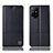 Leather Case Stands Flip Cover Holder H10P for Oppo Reno5 Z 5G Black