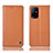 Leather Case Stands Flip Cover Holder H10P for Oppo Reno5 Z 5G Orange