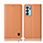 Leather Case Stands Flip Cover Holder H10P for Oppo Reno6 5G Orange